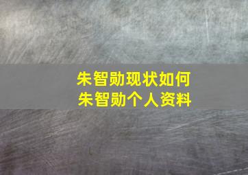 朱智勋现状如何 朱智勋个人资料